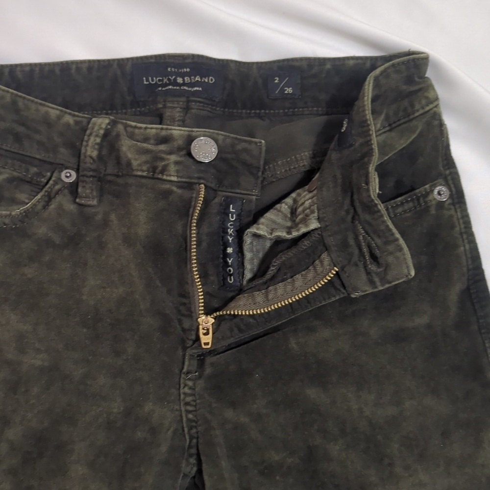 Lucky Brand Brooke Legging Jean, Color Forest Green Velvet Size 2 - Picture 11 of 16